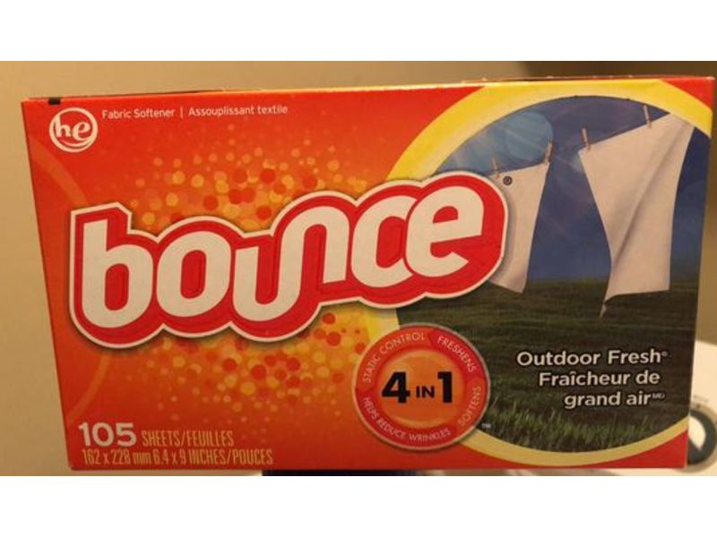 Bounce Fabric Softener Dryer Sheets, Outdoor Fresh, 105 Count