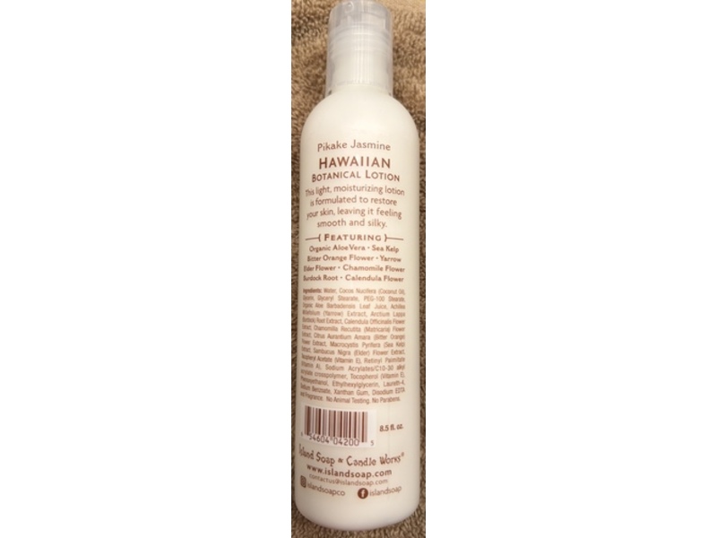 Island Soap & Candle Works Hawaiian Botanical Lotion, Pikake Jasmine, 8.5 fl oz