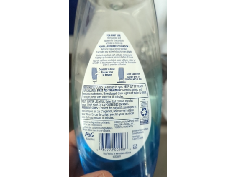 Dawn Ultra Ez-Squeeze Dishwashing Liquid, Original Scent, 22 fl oz/650 mL