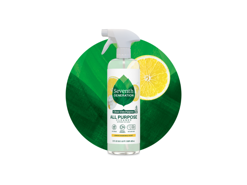 Seventh Generation All Purpose Cleaner, Lemon Chamomile, 23 fl oz /680 mL, Packs Of 4