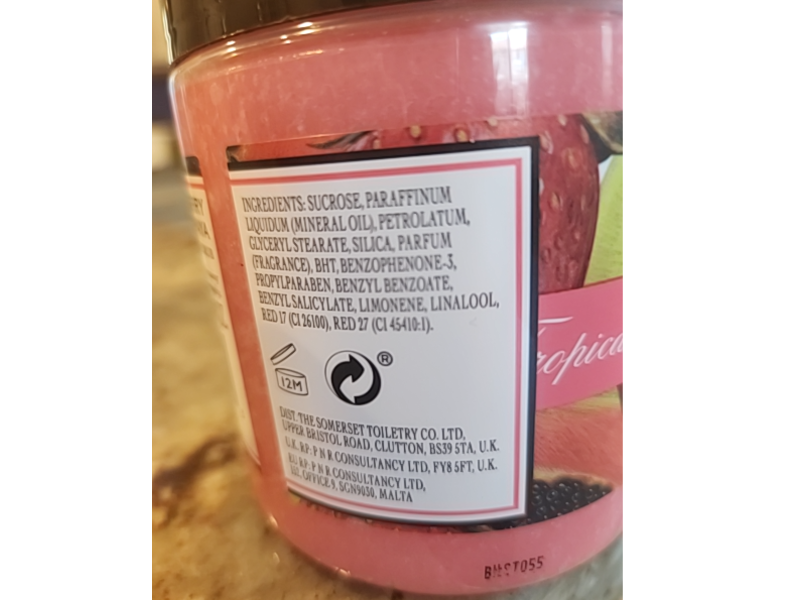 Tropical Fruits Sugar Scrub, Strawberry & Papaya, 19.40 oz/550 g