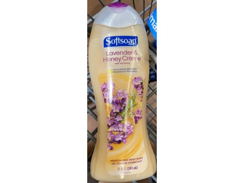 Softsoap Moisturizing Body Wash, Lavender And Honey Creme, 20 fl oz/591 ml, Pack Of 4