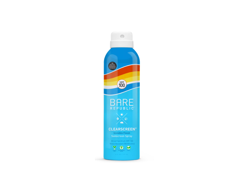 Bare Republic Clearscreen Sunscreen Spray, SPF 100, 4 fl oz/177 mL