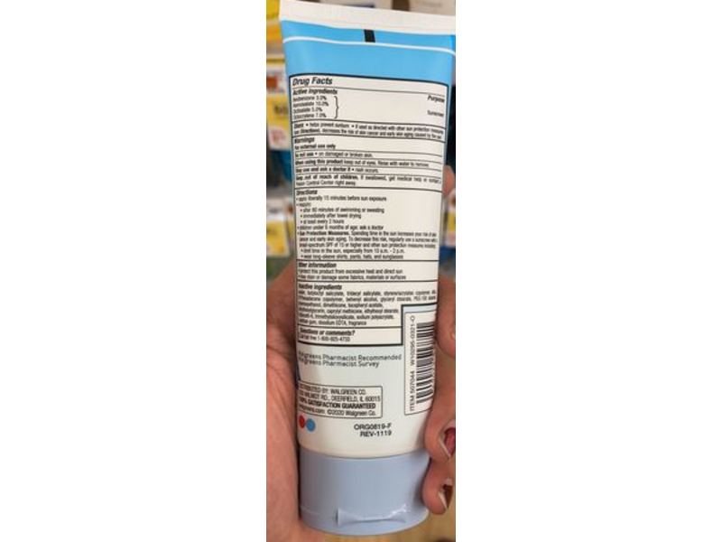 Walgreens 55 Dry Touch Sunscreen, SPF 55, Oxybenzone Free, Oil Free, Lightweight, 3.4 fl oz/100 mL