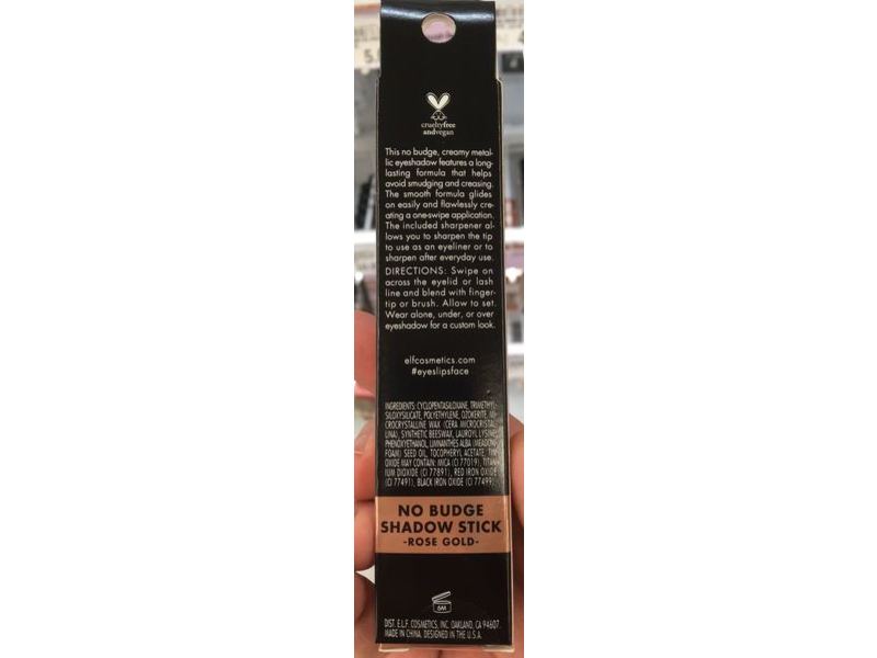 e.l.f. No Budge Shadow Stick, Rose Gold, 0.05 oz/1.4 g