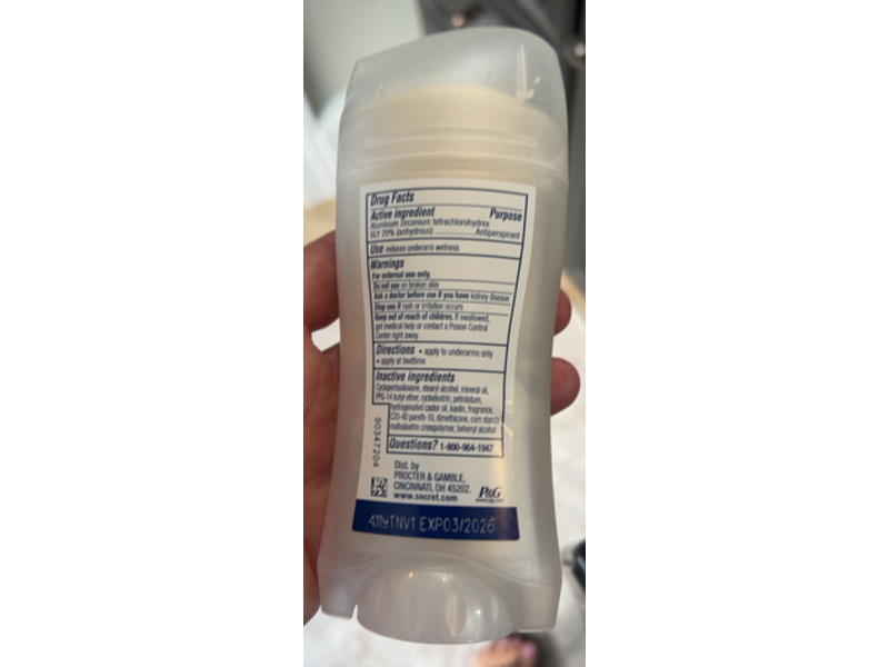 Secret Clinical Invisible Solid Antiperspirant / Deodorant, Stress Response, 2.6 oz/73 g