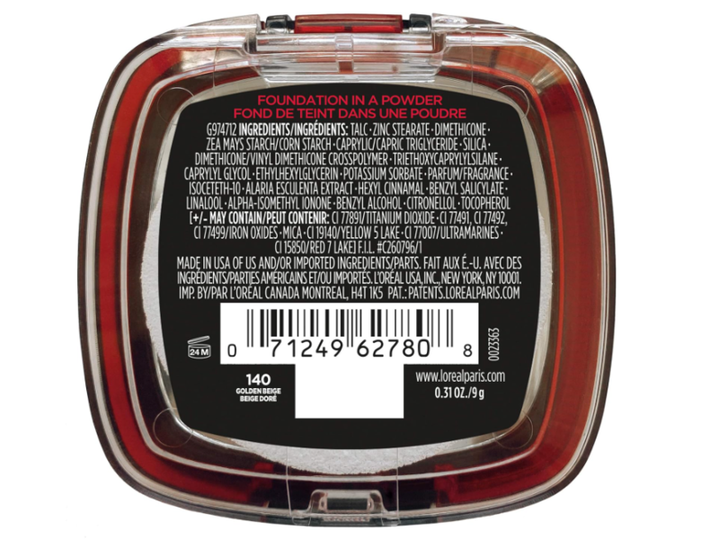 L'Oreal Paris Infallible Foundation Powder, 140 Golden Beige, 0.31 oz/9 g