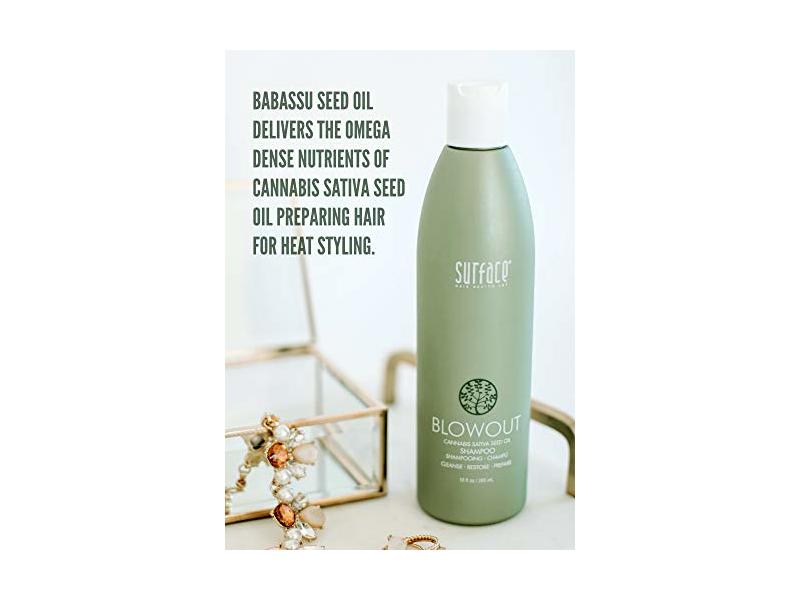 Surface Hair Blowout Shampoo for Women and Men, Organic Conditioner and Heat Resistant Hair Style Protector with Babassu Oil - Premium Volumizing Hair Products