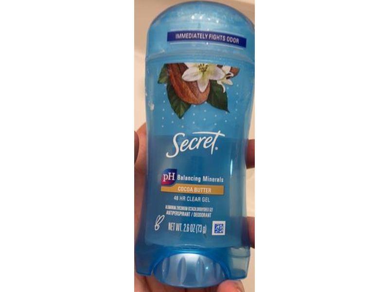 Secret Fresh Clear Gel Antiperspirant & Deodorant, Cocoa Butter, 2.6 oz/73 g