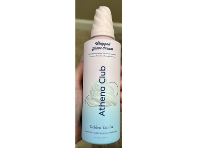 Athena Club Whipped Shave Cream, Golden Vanilla, 6.7 fl oz/198 mL
