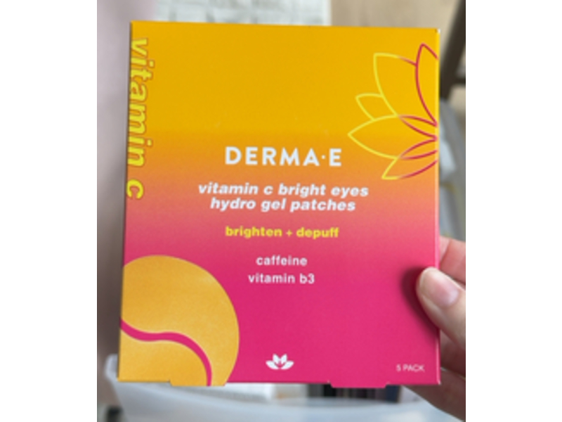 Derma E Vitamin C Bright Eyes Hydro Gel Patches, Brighten + Depuff, 5 Count