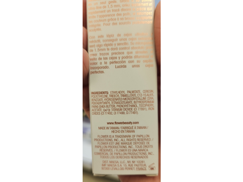 Flower Beauty The Skinny Microbrow Crayon Pencil, Espresso Sb6, 0.0017 oz/0.05g