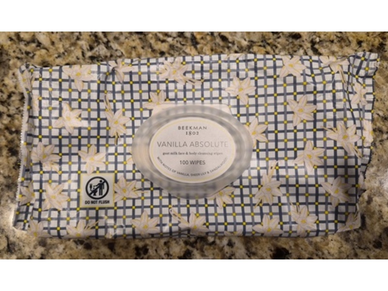 Beekman 1802 Goat Milk Face & Body Cleansing Wipes, Vanilla Absolute, 100 Count
