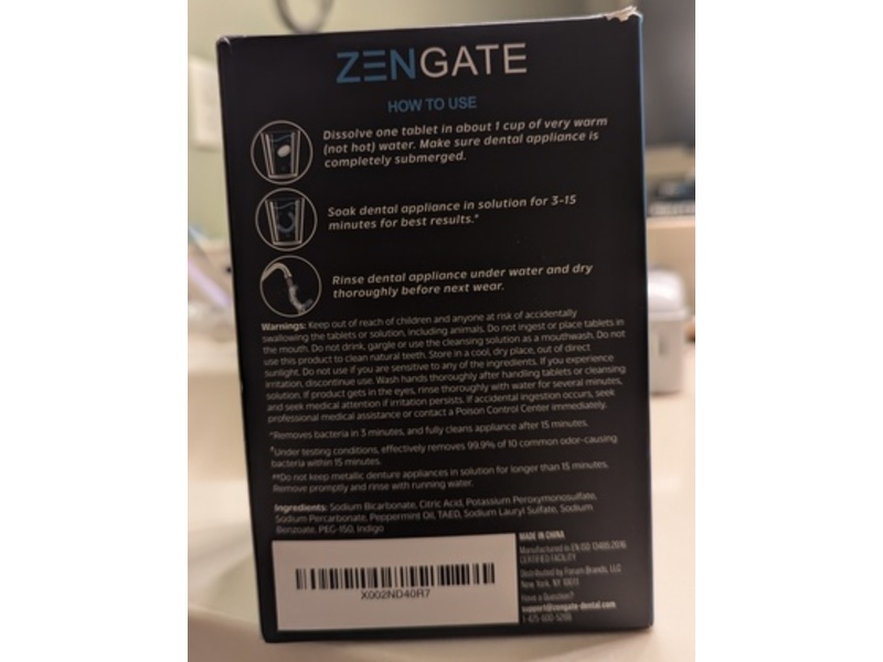 Zen Gate Retainer Cleaner Tablets, 120 Count