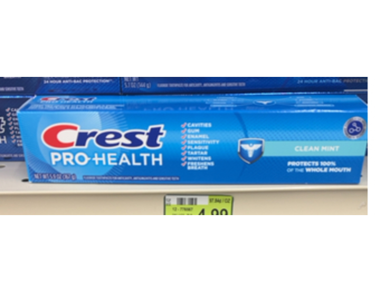 Crest Pro - Health Fluoride Toothpaste, Clean Mint, 5.9 oz/167 g