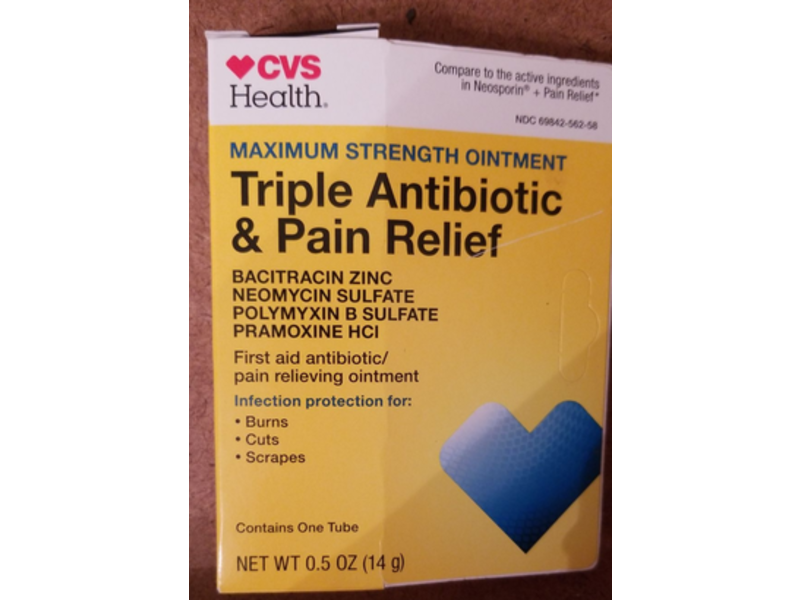 CVS Triple Antibiotic & Pain Relief Ointment, 0.5 oz/14 g