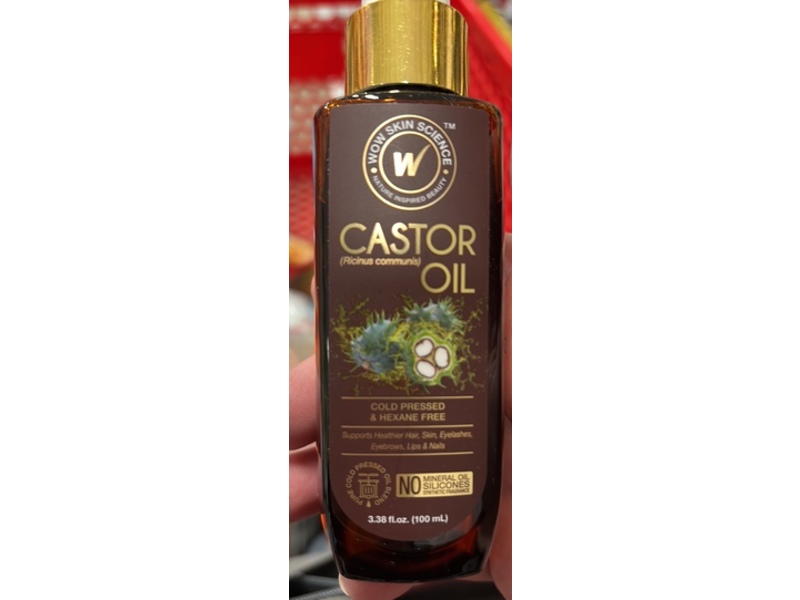 Wow Skin Science Castor Oil, Cold Pressed & Hexane Free, 3.38 fl oz/100 mL