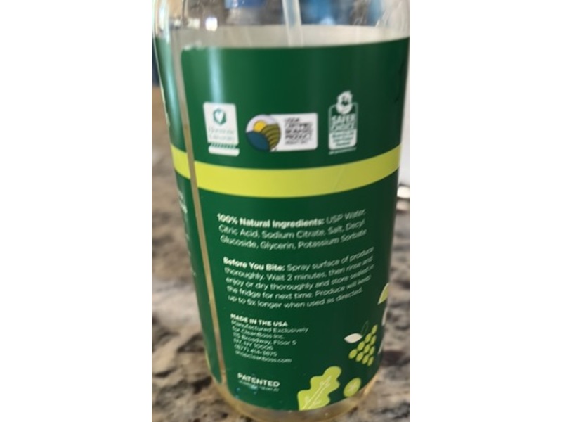 Clean Boss Eat Cleaner All Natural Fruit-Veggie Wash, 12 fl oz/354 mL, Pack Of 3
