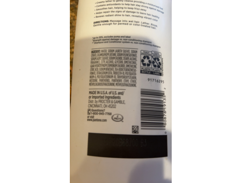 Pantene 5 In 1 Shampoo, Pro-Vitmain B5 Complex, 38.2 fl oz/1.13 L