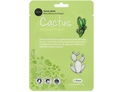 Celavi Hydrating & Purifying Cactus Facial Mask, 0.74 oz/20 g, 1 Count