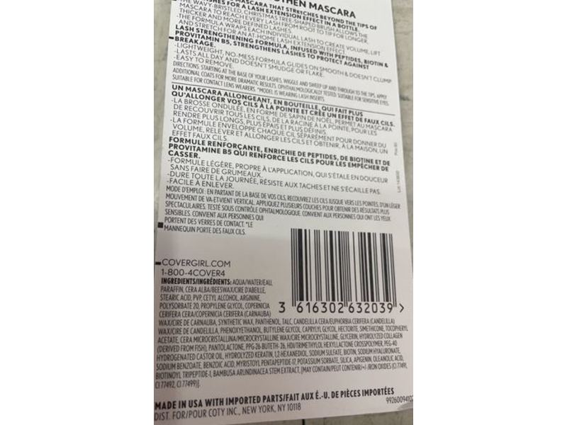 Cover Girl Exhibitionist Stretch & Strengthen Mascara, 810 Black Brown, 0.3 fl oz/9 mL