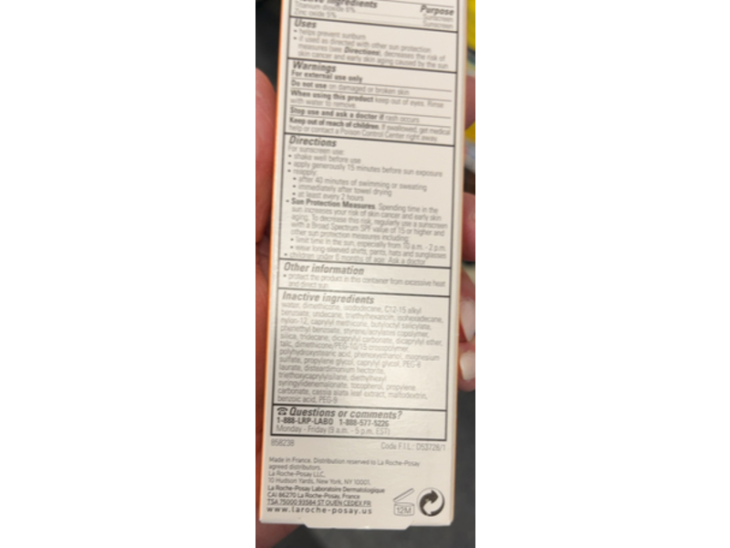 La Roche-Posay Anthelios Light Fluid Mineral Sunscreen, SPF 50, 1.7 fl oz/50 mL