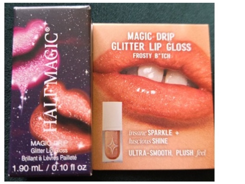 Half Magic Drip Glitter Lip Gloss, Frosty B*tch, 0.10 fl oz/1.90 mL