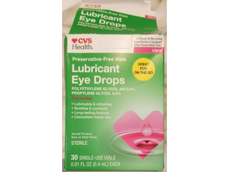 CVS Health Lubricant Eye Drops, Fast Acting, 0.1 fl oz/4 mL