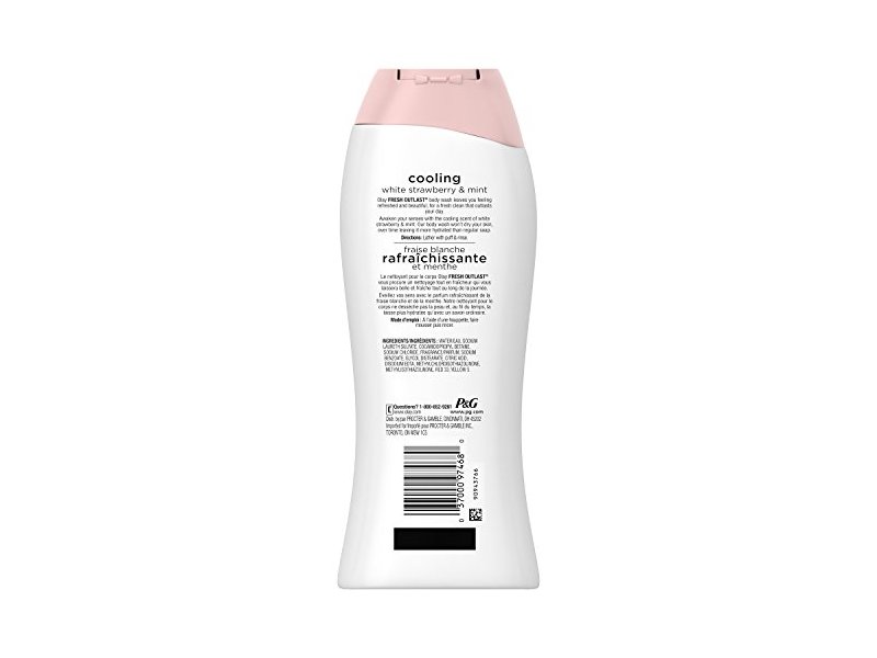 Olay Fresh Outlast Cooling White Strawberry & Mint Body Wash, 22 oz