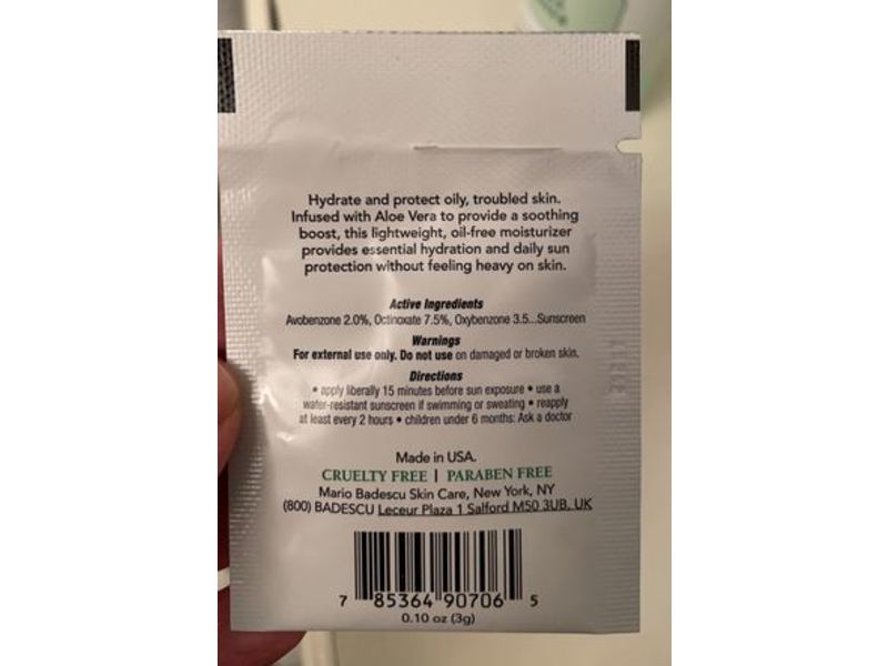 Mario Badescu Aloe Moisturizer, SPF 15, 0.10 oz/3 g