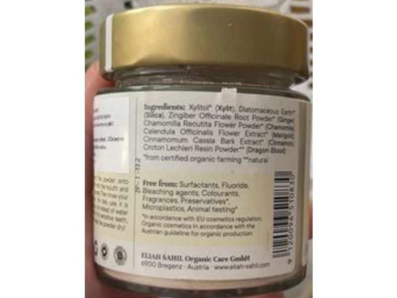 Eliah Sahil Organic Gentle Whitening Dental Powder, Ginger 45g