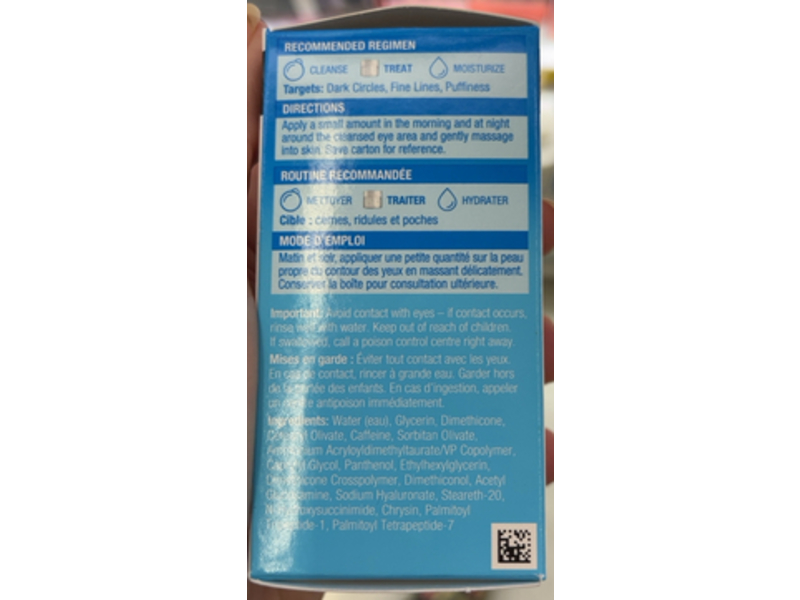 Neutrogena Hydro Boost+ Caffeine Eye Gel Cream, 14 g