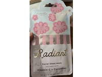 Danielle Creations Radiant Facial Sheet Mask, Vitamin C + Cucumber, 0.88 oz/25 g - thumbnail 2