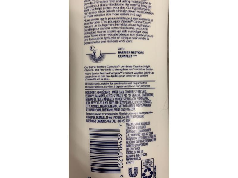 Vaseline Sensitive Skin Rescue Lotion, 13.5 fl oz/400 mL