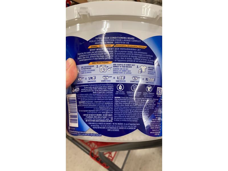 Downy Defy Damage Total Wash Conditioning Beads, Unscented, 19.5 oz/555 g