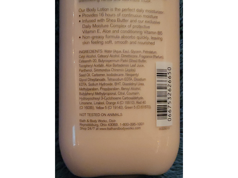 Bath & Body Works Cashmere Glow Body Lotion, Shea & Vitamin E, 8 fl oz/236 mL