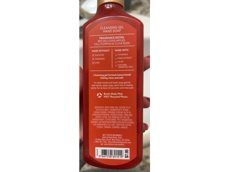 Bath & Body Works Cleansing Gel Hand Soap, Pumpkin Apple, 8 fl oz/236 mL