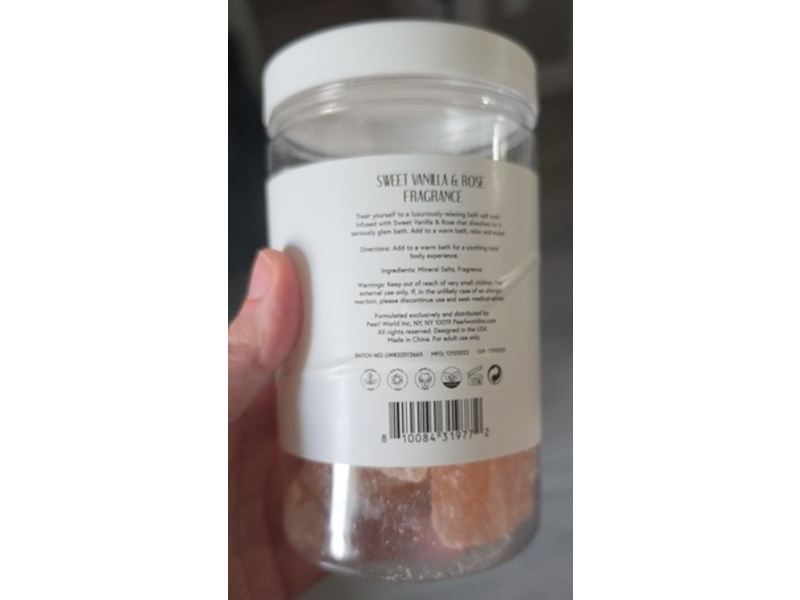 Alchemy Living Pink Himalayan Bath Rocks, Sweet Vanilla & Rose Fragrance, 26.45 oz/750 g