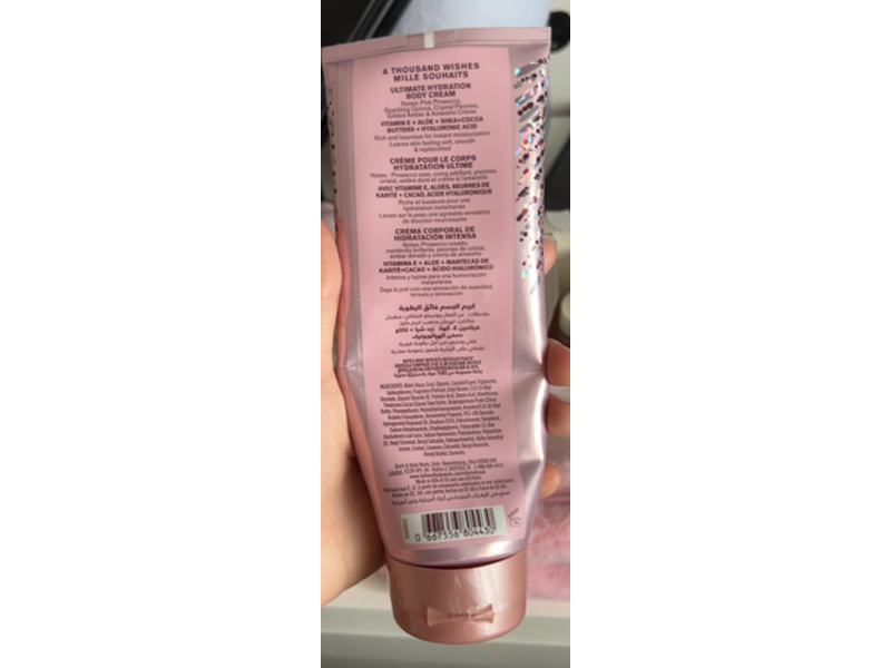 Bath & Body Words A Thousand Wishes Ultimate Hydration Body Cream, Shea Butter + Hyaluronic Acid, 8 oz/226 g