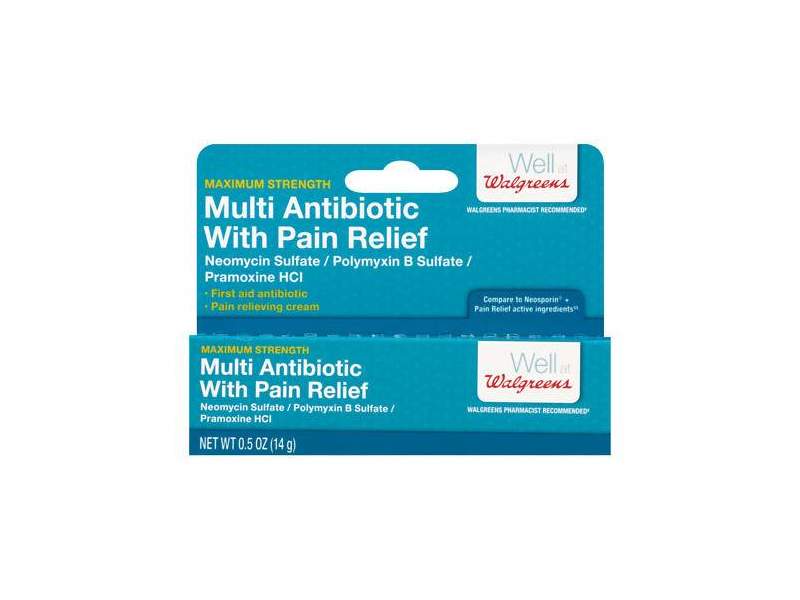 Well at Walgreens Multi-Antibiotic with Pain Relief, 0.5 oz Ingredients ...