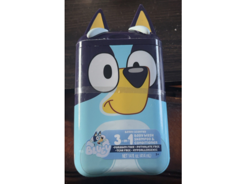 Bluey 3 In 1 Body Wash + Shampoo & Conditioner, 14 fl oz/414 mL