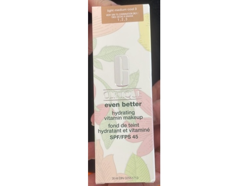 Clinique Even Better Clinical Vitamin Makeup, SPF 45, Light Medium Cool 3, 1 fl oz/30 mL
