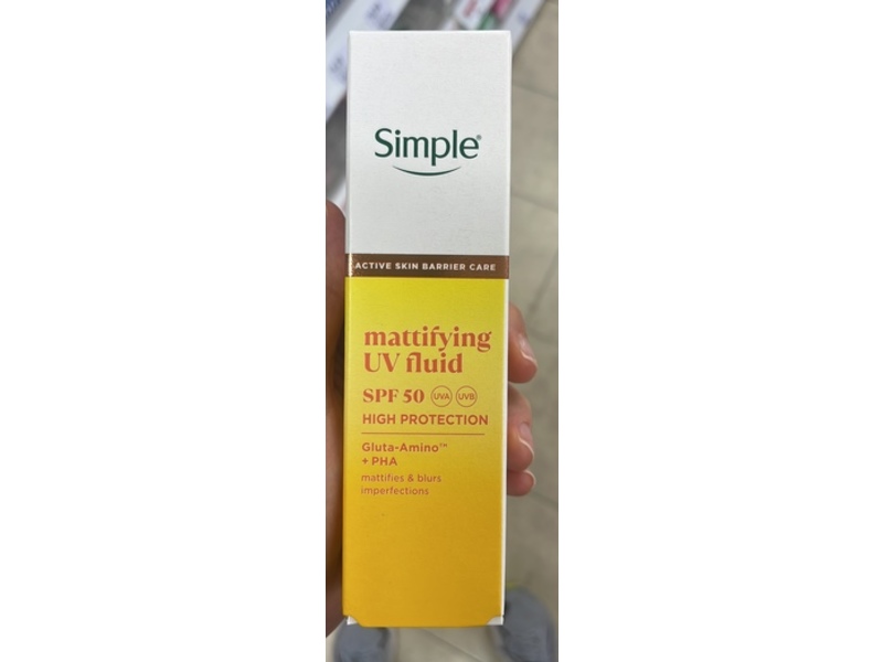 Simple Mattifying UV Fluid Sunscreen, SPF 50, 40 mL