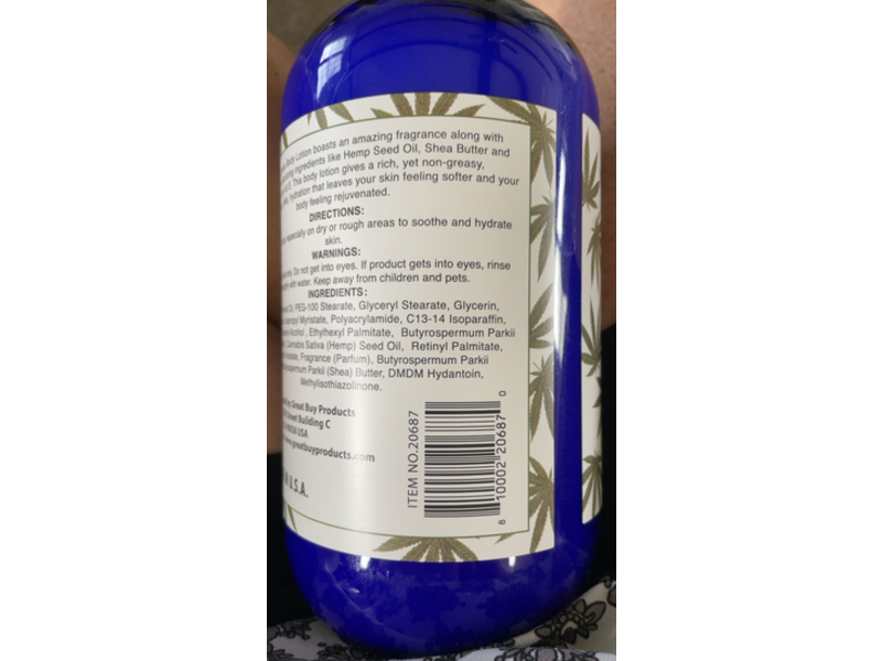 Naturisa Hemp Body Lotion, Shea Butter, 33.8 fl oz/1000 mL