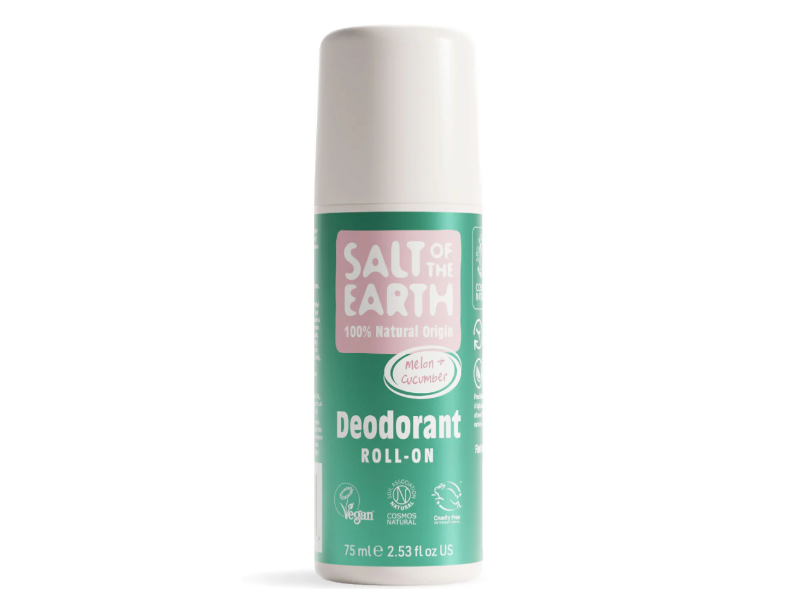 Salt Of The Earth Deodorant Roll-On, Melon + Cucumber, 2.53 fl oz/75 mL