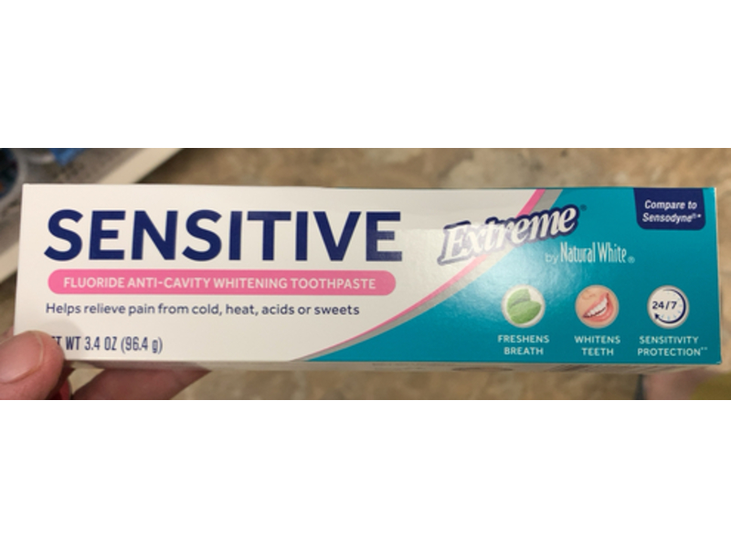 Natural White Sensitive Extreme Whitening Toothpaste, 3.4 oz/96.4 g, Pack Of 2