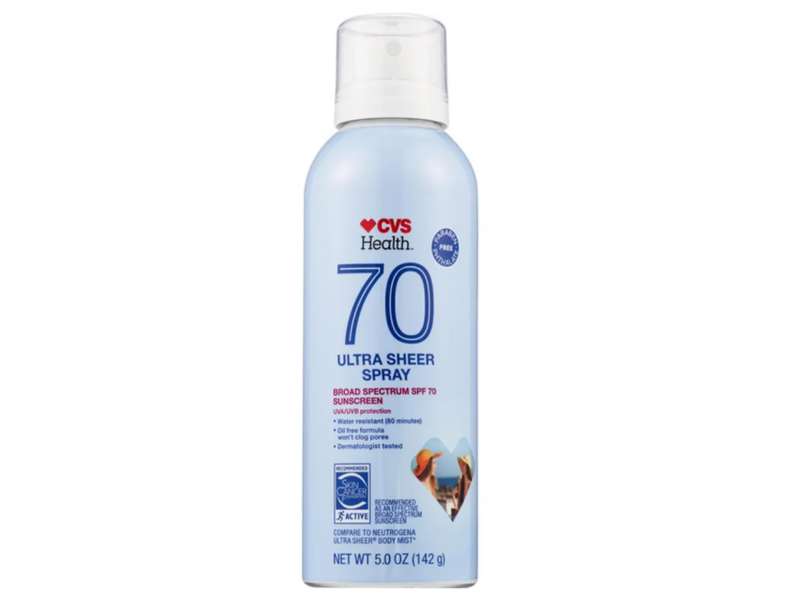 CVS Health Ultra Sheer Sunscreen Spray, SPF 70, 5 oz/142 g