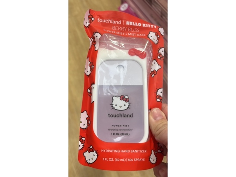 Touchland x Hello Kitty Power Mist + Mist Case Hand Sanitizer Set, Berry Bliss, 1 fl oz/30 mL