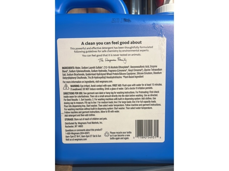 Wegmans Laundry Detergent, Fresh Scent, 118 Loads, 184 fl oz/5.44 L