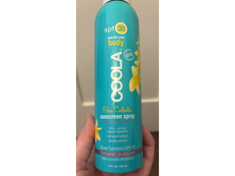 Coola Eco Lux Size Body Sunscreen Spray, Pina Colada SPF 30, 8 fl oz/236 mL